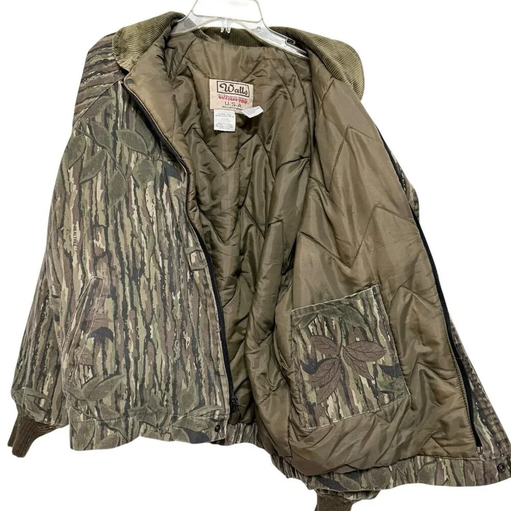 VTG Walls Blizzard-Pruf U.S.A. 90s Camo RealTree Quilt Lined Jacket Size XL